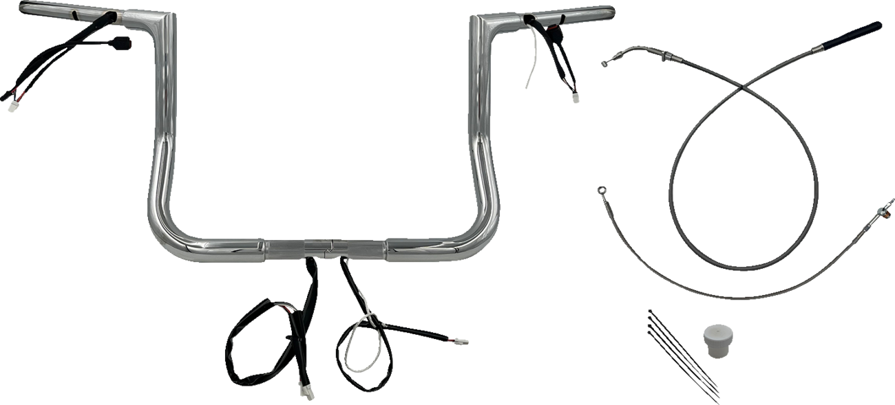FAT BAGGERS INC. 1-1/4" EZ Install Flat Top Handlebar - 12" - Chrome 749012 — image 1