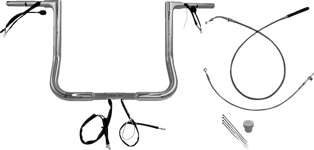 FAT BAGGERS INC. 1-1/4" EZ Install Flat Top Handlebar - 14" - Chrome 749014 — image 1