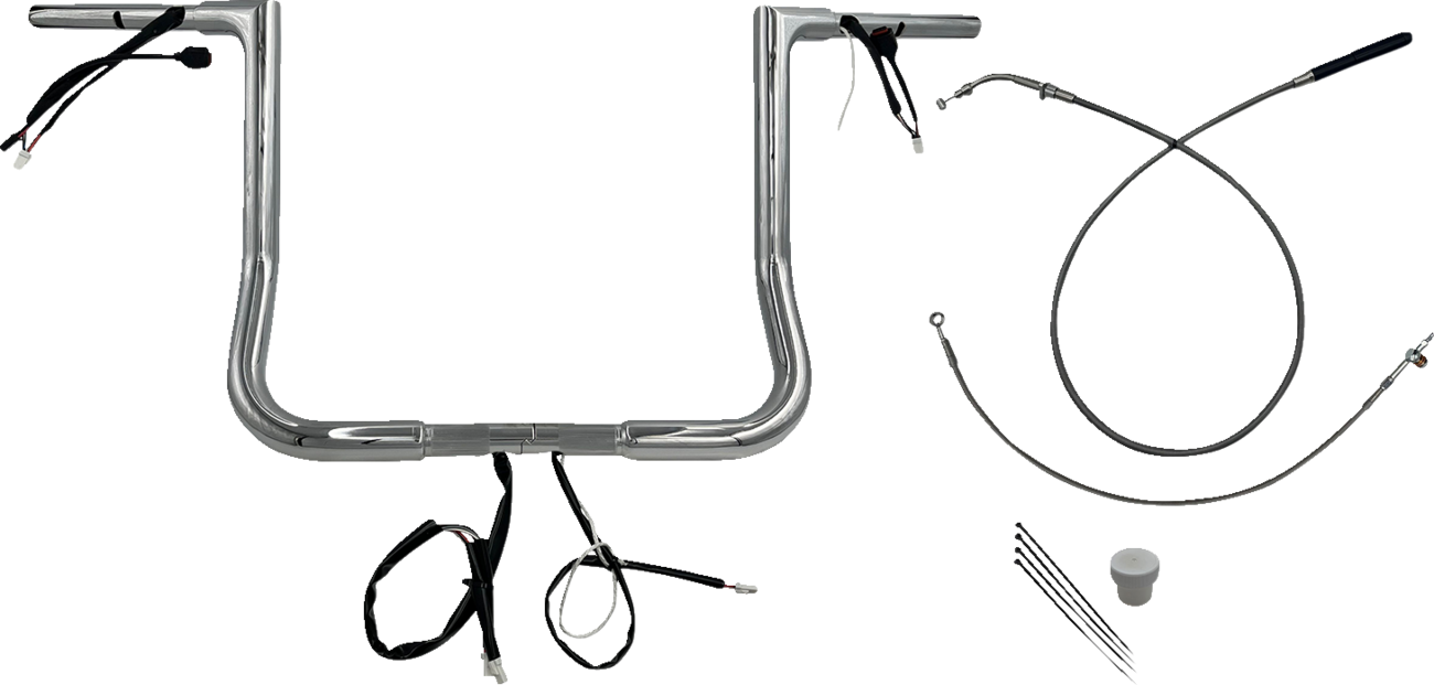 FAT BAGGERS INC. 1-1/4" EZ Install Flat Top Handlebar - 14" - Chrome 749014 — image 1