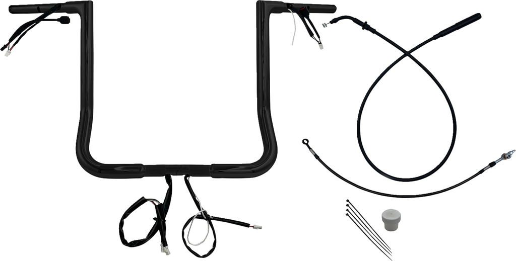 FAT BAGGERS INC. EZ Install Wired Handlebar Kit - 1-1/4" - Flat Top - 16" - Black 749016-B — image 1