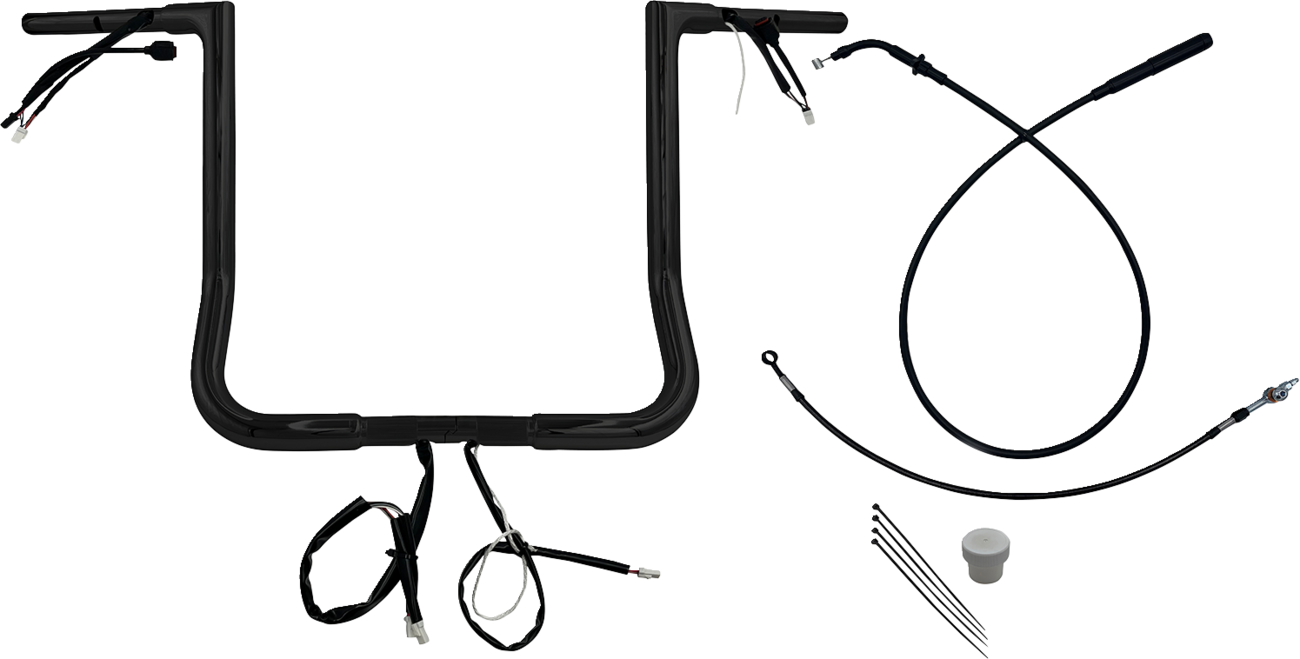 FAT BAGGERS INC. EZ Install Wired Handlebar Kit - 1-1/4" - Flat Top - 16" - Black 749016-B — image 1