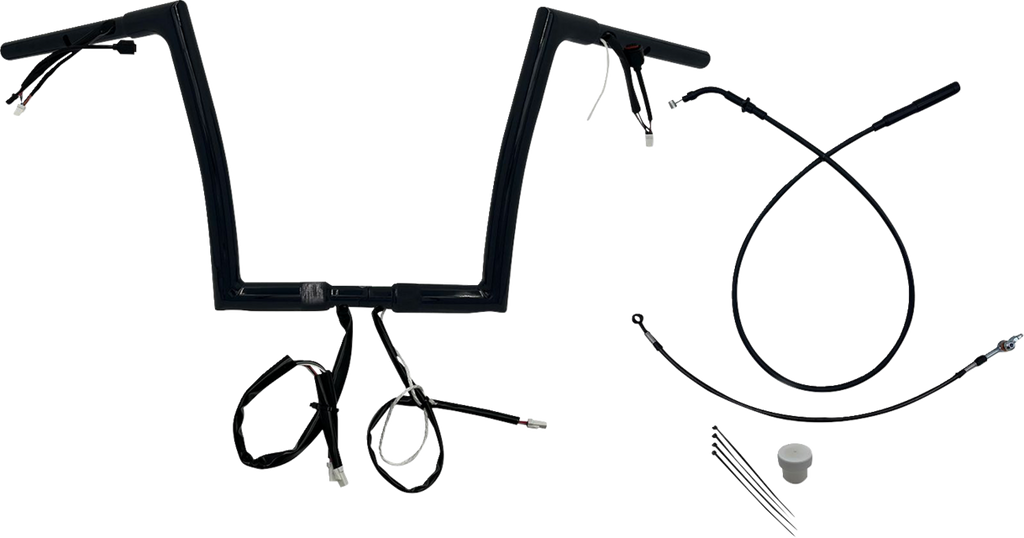 FAT BAGGERS INC. 1-1/4" EZ Install Flat Top Handlebar - 12" - Black 749912-B — image 1
