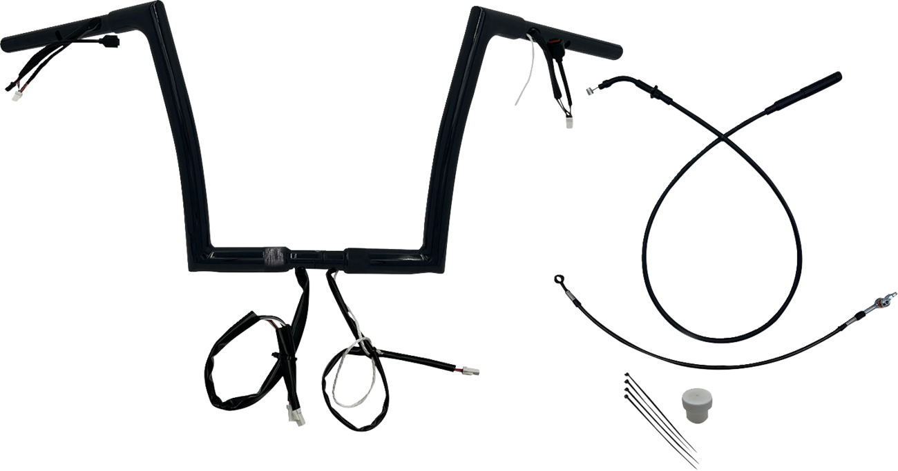 FAT BAGGERS INC. 1-1/4" EZ Install Flat Top Handlebar - 12" - Black 749912-B — image 1