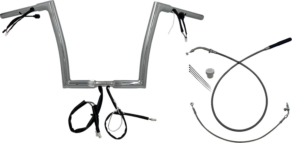 FAT BAGGERS INC. 1-1/4" EZ Install Flat Top Handlebar - 12" - Chrome 749912 — image 1