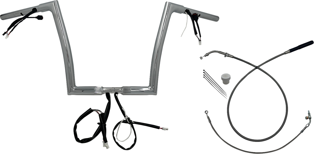 FAT BAGGERS INC. 1-1/4" EZ Install Flat Top Handlebar - 12" - Chrome 749912 — image 1