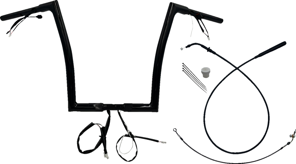 FAT BAGGERS INC. 1-1/4" EZ Install Flat Top Handlebar - 14" - Black 749914-B — image 1