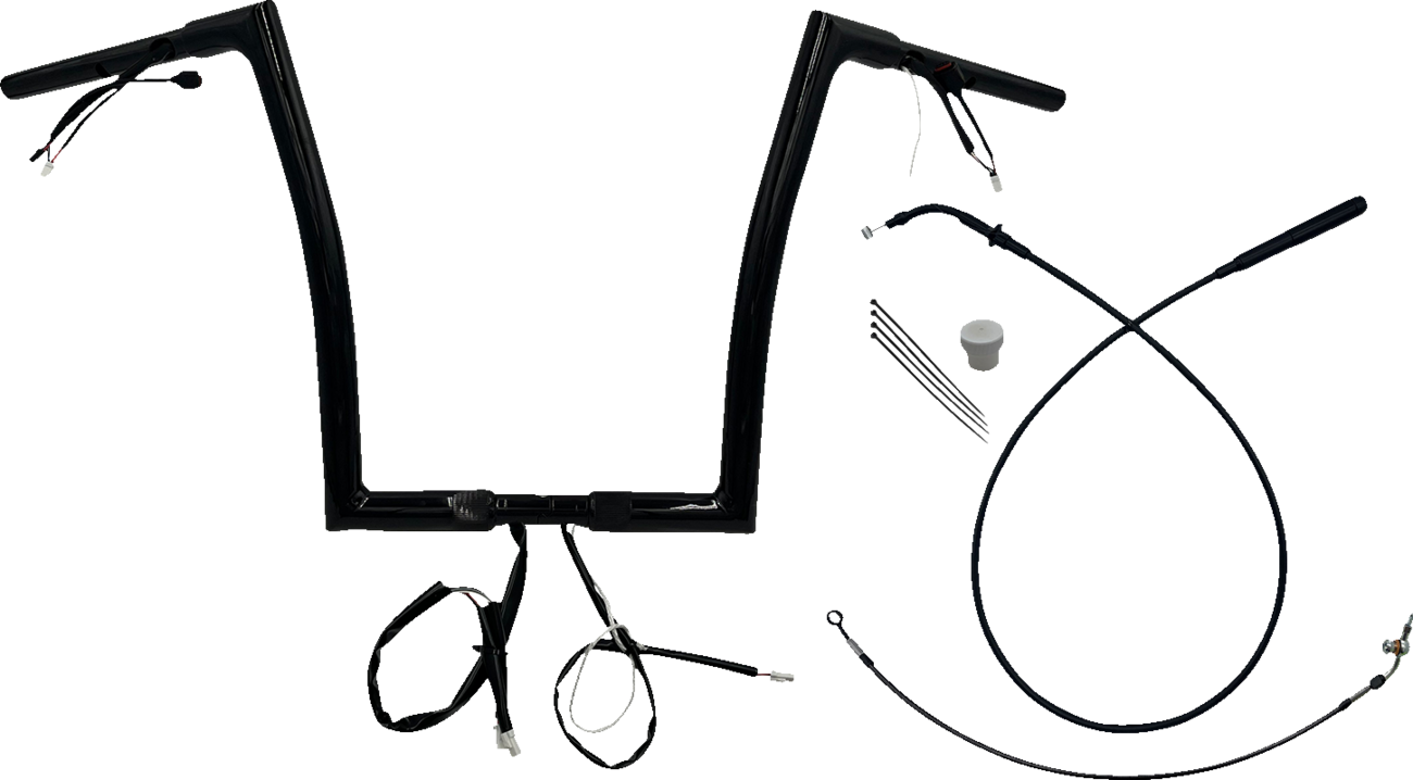 FAT BAGGERS INC. 1-1/4" EZ Install Flat Top Handlebar - 14" - Black 749914-B — image 1