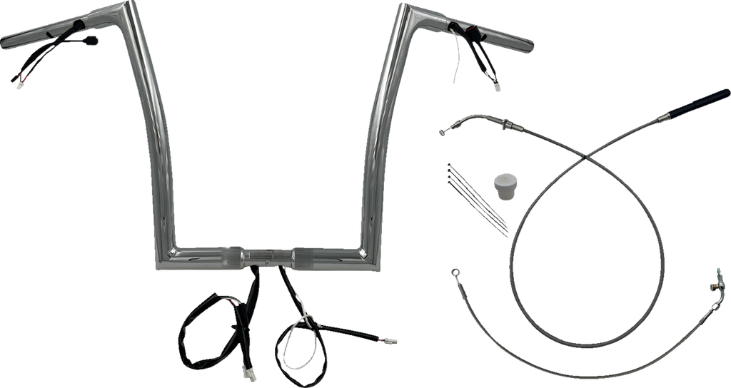 FAT BAGGERS INC. 1-1/4" EZ Install Flat Top Handlebar - 14" - Chrome 749914 — image 1
