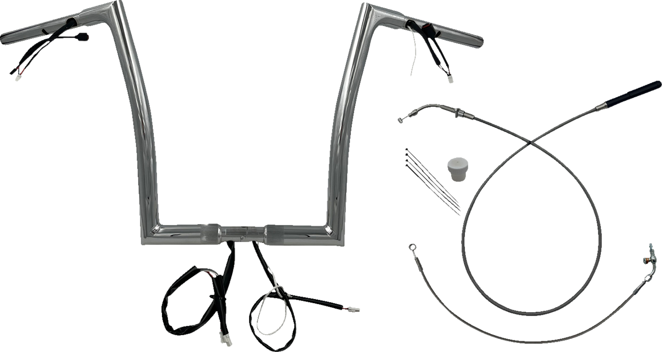 FAT BAGGERS INC. 1-1/4" EZ Install Flat Top Handlebar - 14" - Chrome 749914 — image 1