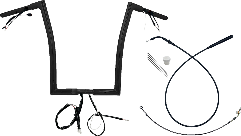 FAT BAGGERS INC. 1-1/4" EZ Install Flat Top Handlebar - 16" - Black 749916-B — image 1