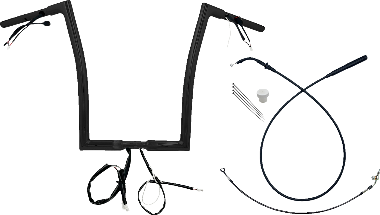 FAT BAGGERS INC. 1-1/4" EZ Install Flat Top Handlebar - 16" - Black 749916-B — image 1