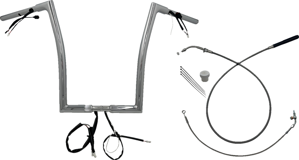 FAT BAGGERS INC. 1-1/4" EZ Install Flat Top Handlebar - 16" - Chrome 749916 — image 1