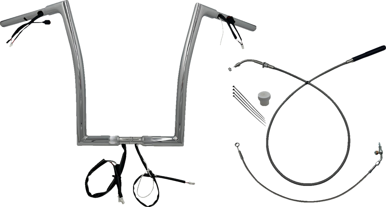 FAT BAGGERS INC. 1-1/4" EZ Install Flat Top Handlebar - 16" - Chrome 749916 — image 1