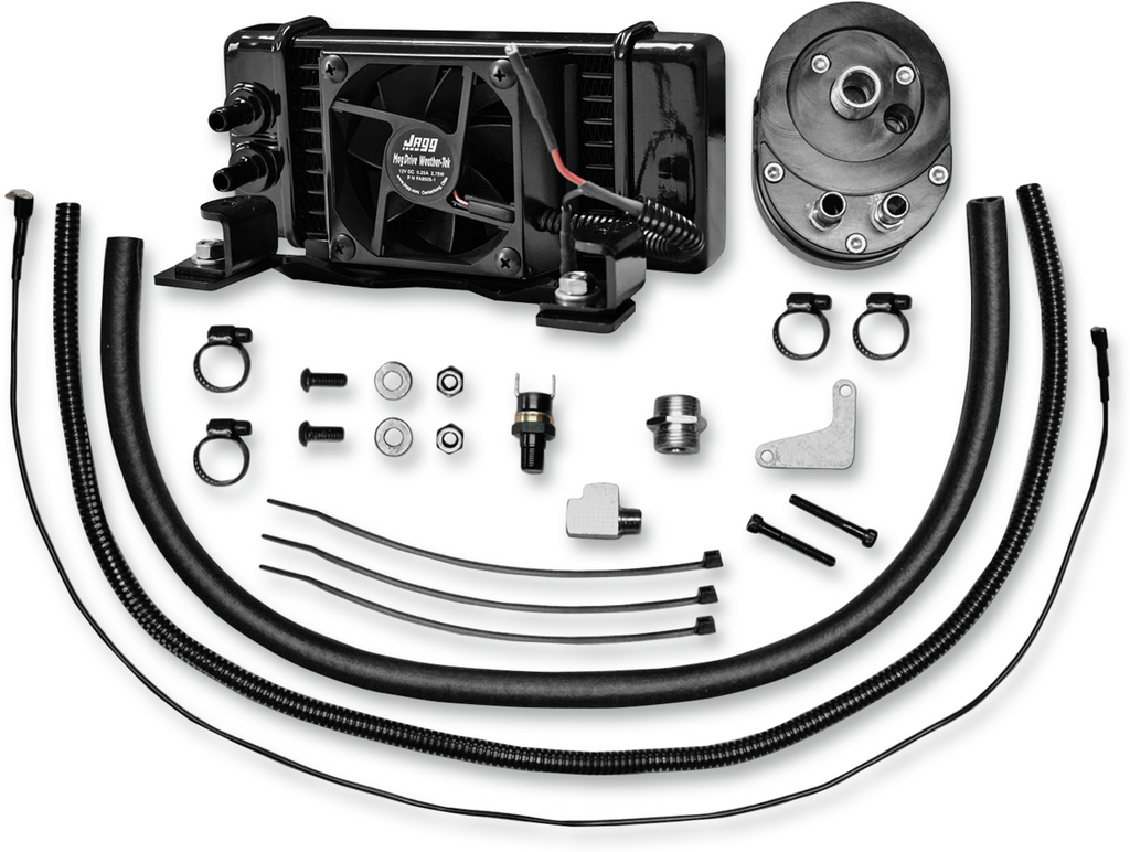 JAGG OIL COOLERS Fan-Assisted Oil Cooler Kit - Low Mount - Dyna — image 3