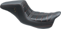 MUSTANG Squareback One-Piece Seat - Tuck and Roll - Black w/ American Beauty Red Stitching - FL '08-'25 75239AB — image 1