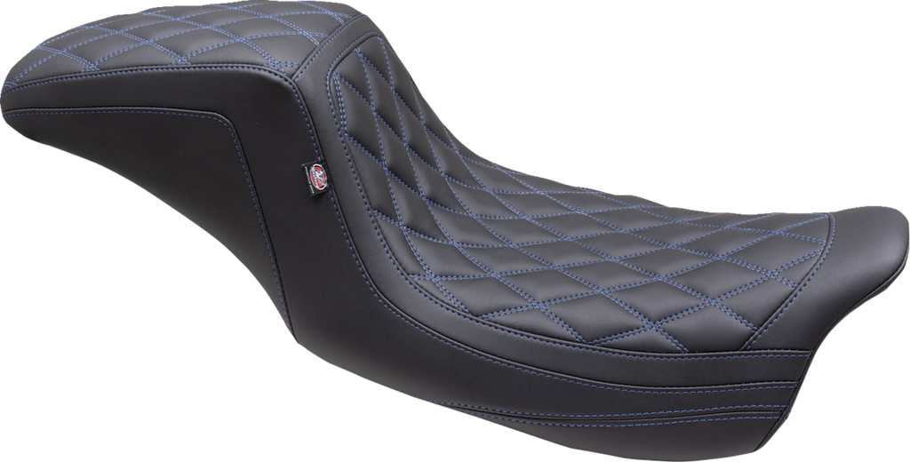MUSTANG One Piece 2-Up Squareback Seat - Double Diamond - Gun Metal Stitch - FL '08-'25 75299GM — image 2