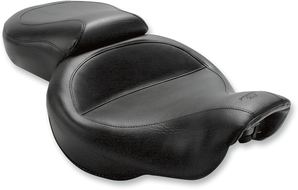 MUSTANG Vintage Style Seat - Wide - Smooth - Black - Dyna 75535 — image 1