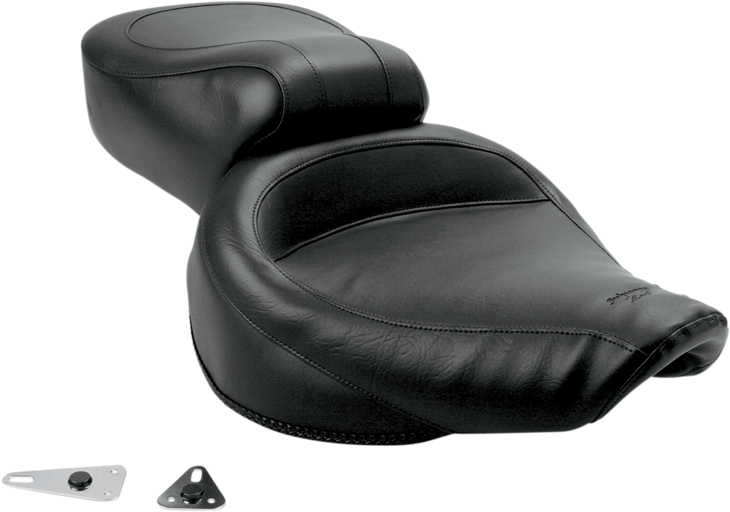 MUSTANG Vintage Style Seat - Wide - Smooth - Black - Dyna 75680 — image 1