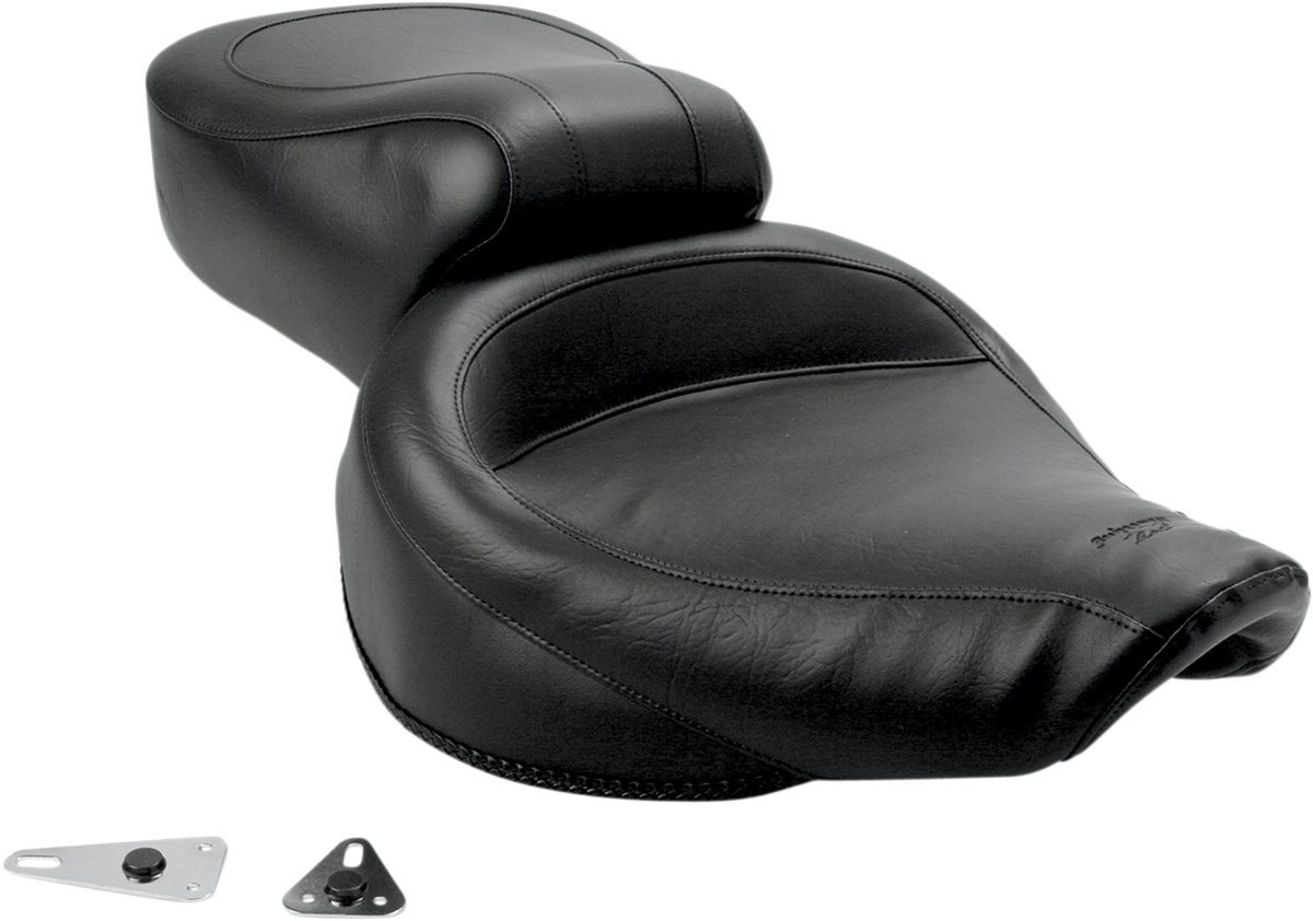 MUSTANG Vintage Style Seat - Wide - Smooth - Black - Dyna 75680 — image 1