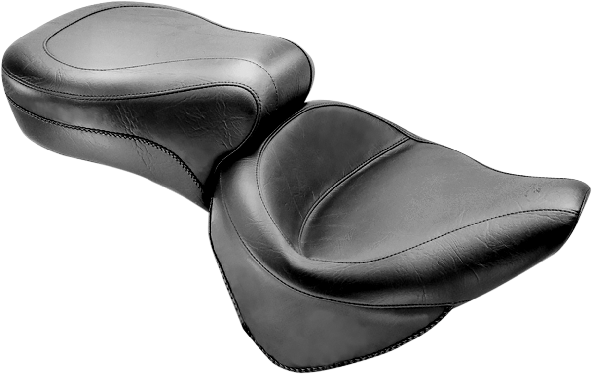 MUSTANG Vintage Style Seat - Wide - Smooth - Black - Softail 75735 — image 1