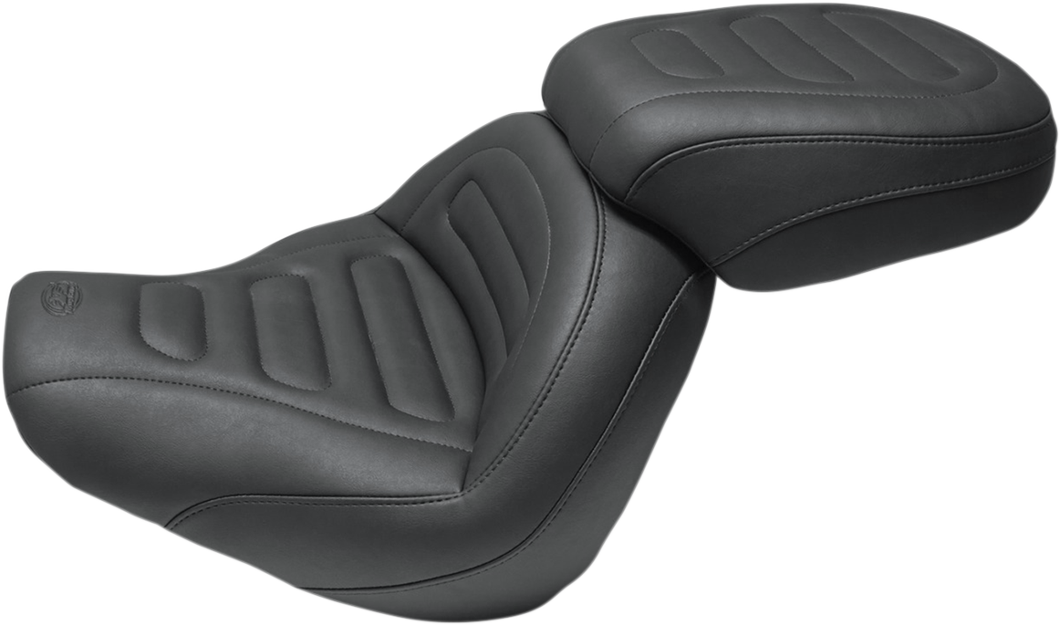 MUSTANG Max Profile Solo Touring Seat - without Driver Backrest - Black - Trapezoid Stitch - FXFB/FXFBS 75887 — image 1