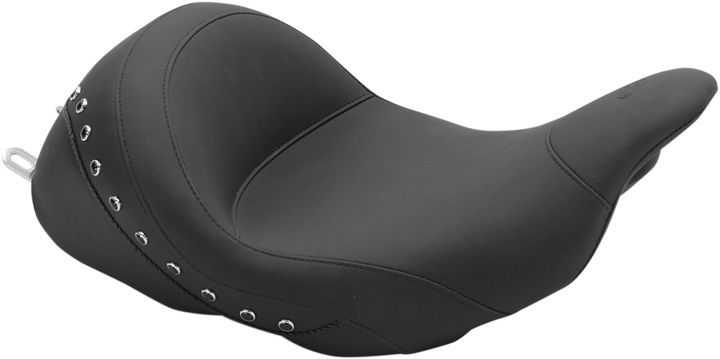 MUSTANG Lowdown Vintage Seat - No Driver Backrest - Black Studded - FL '08-'25 76082 — image 1