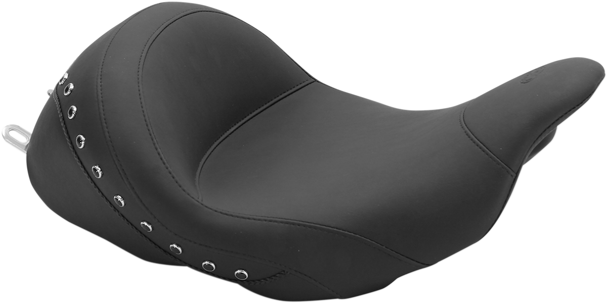 MUSTANG Lowdown Vintage Seat - No Driver Backrest - Black Studded - FL '08-'25 76082 — image 1