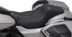 MUSTANG Signature Series Squareback™ Seat - Gripper Vinyl - Chevron - Gunmetal Stitch - FLH/FLT '23-'25 76324GM — image 2