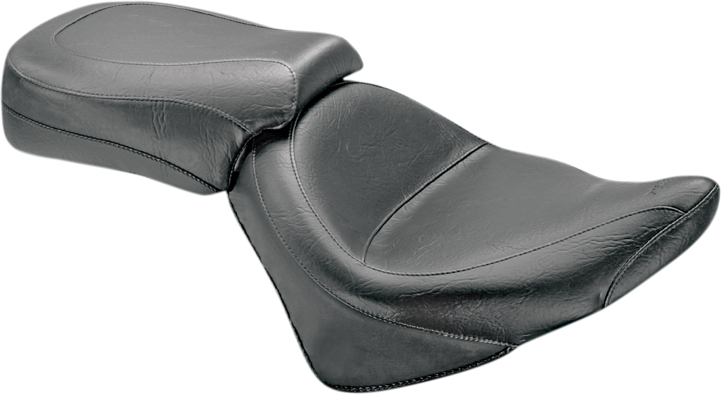 MUSTANG Seat - Vintage - Wide - Touring - Without Driver Backrest - Two-Piece - Smooth - Black - Vegas 76511 — image 1