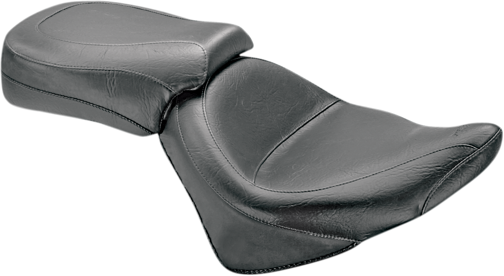 MUSTANG Seat - Vintage - Wide - Touring - Without Driver Backrest - Two-Piece - Smooth - Black - Vegas 76511 — image 1