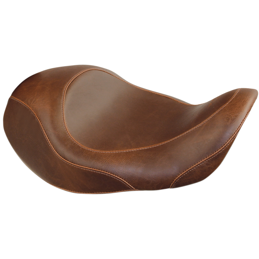 MUSTANG Forward Wide Tripper Solo Seat - Plain - Brown - Dyna '06-'17 76708 — image 1