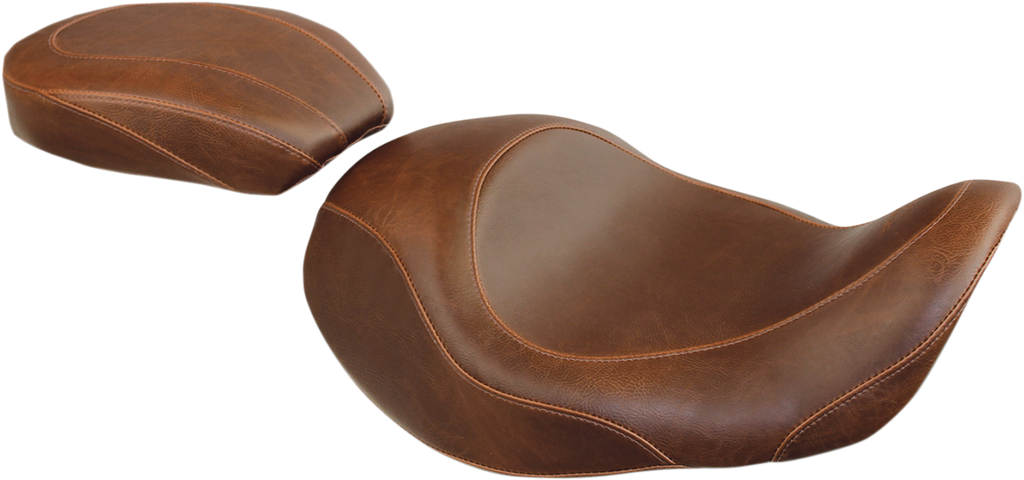 MUSTANG Forward Wide Tripper Solo Seat - Plain - Brown - Dyna '06-'17 76708 — image 2