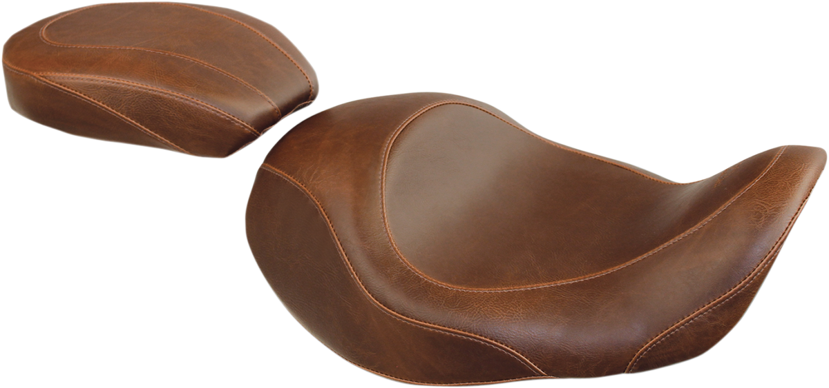 MUSTANG Forward Wide Tripper Solo Seat - Plain - Brown - Dyna '06-'17 76708 — image 2