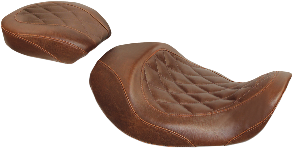 MUSTANG Forward Wide Tripper Solo Seat - Plain - Brown - Dyna '06-'17 76708 — image 3