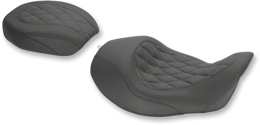 MUSTANG Forward Wide Tripper Solo Seat - Diamond - Black - Dyna '06-'17 76710 — image 2