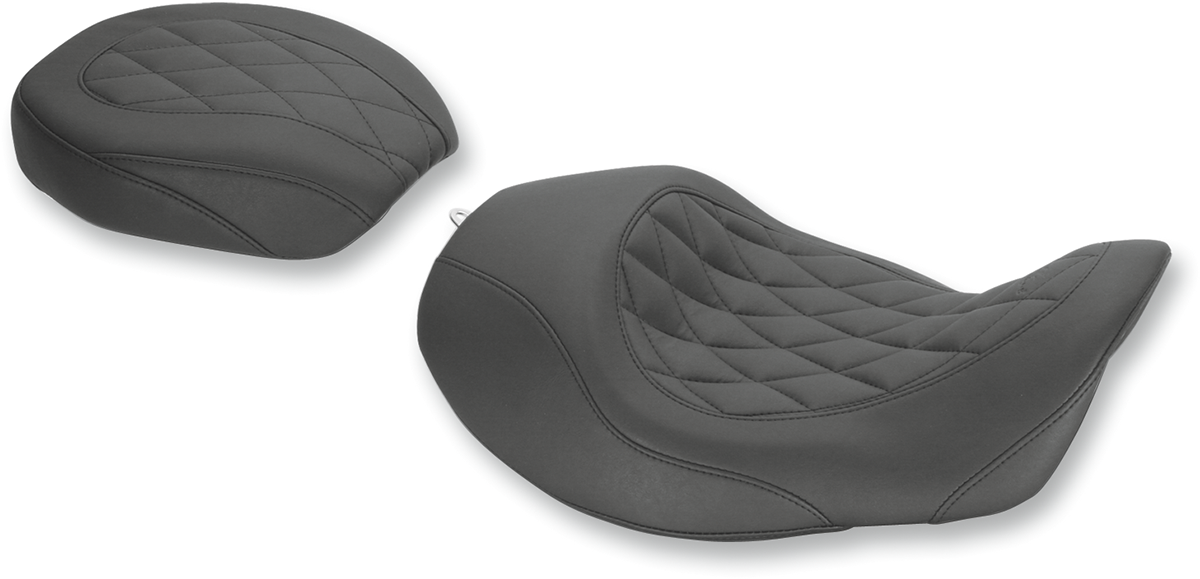 MUSTANG Forward Wide Tripper Solo Seat - Diamond - Black - Dyna '06-'17 76710 — image 2