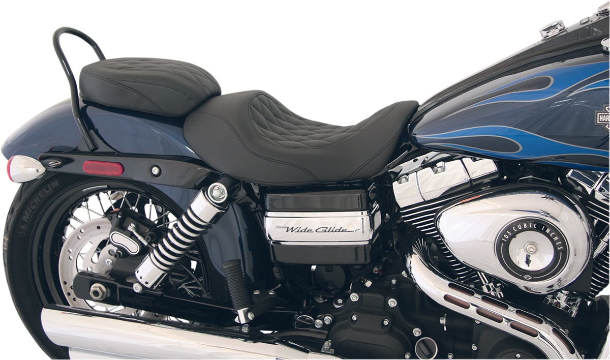 MUSTANG Forward Wide Tripper Solo Seat - Diamond - Black - Dyna '06-'17 76710 — image 3