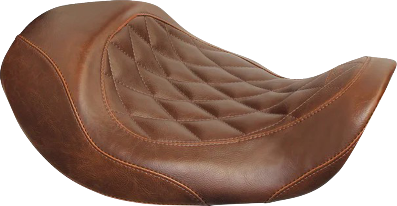 MUSTANG Forward Wide Tripper Solo Seat - Diamond - Brown - Dyna '06-'17 76711 — image 1