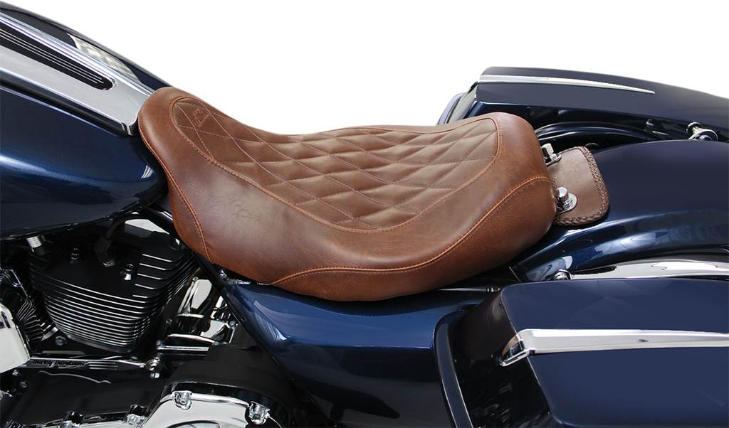 MUSTANG Seat - Wide Tripper™ Solo - without Backrest - Diamond - Brown - FL '08-'25 76722 — image 2