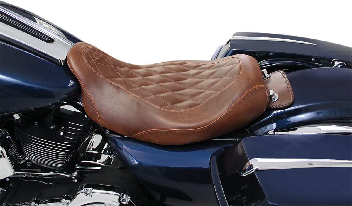MUSTANG Seat - Wide Tripper™ Solo - without Backrest - Diamond - Brown - FL '08-'25 76722 — image 2