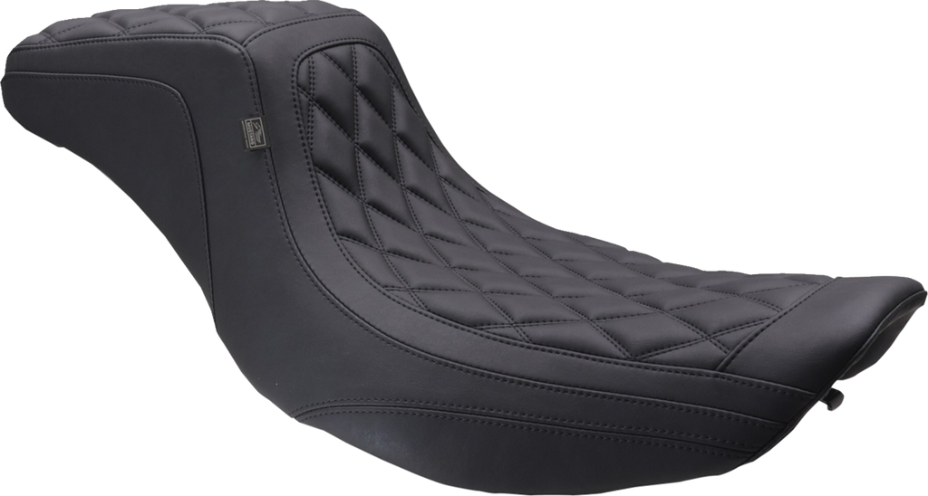 MUSTANG One Piece 2-Up Squareback Seat - Double Diamond - Black Stitch - FLH/FLT '97-'07 78807 — image 1