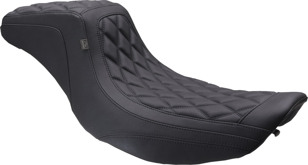 MUSTANG One Piece 2-Up Squareback Seat - Double Diamond - Black Stitch - FLH/FLT '97-'07 78807 — image 1
