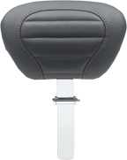 MUSTANG Deluxe Driver Backrest - Black w/ American Beauty Red Stitching - FLT/FLH '08-'25 79012AB — image 1