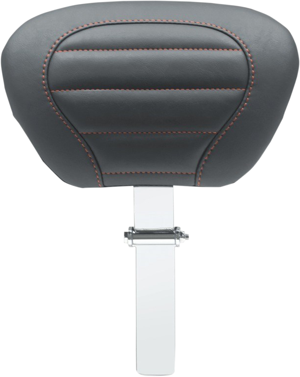 MUSTANG Deluxe Driver Backrest - Black w/ American Beauty Red Stitching - FLT/FLH '08-'25 79012AB — image 1