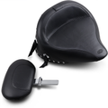 MUSTANG Wide Solo Seat - With Backrest - Black - Studded w/ Concho - Softail '84-'99 79104 — image 1