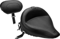 MUSTANG Wide Solo Seat - With Backrest - Black - Studded w/ Concho - FLST/FXST '00-'06 79120 — image 1
