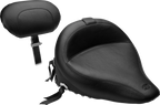MUSTANG Wide Solo Seat - With Backrest - Black - Studded w/ Concho - FLST/FXST '00-'06 79120 — image 1