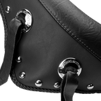 MUSTANG Wide Solo Seat - With Backrest - Black - Studded w/ Concho - FLST/FXST '00-'06 79120 — image 2