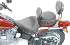 MUSTANG Wide Solo Seat - With Backrest - Black - Studded w/ Concho - FLST/FXST '00-'06 79120 — image 4