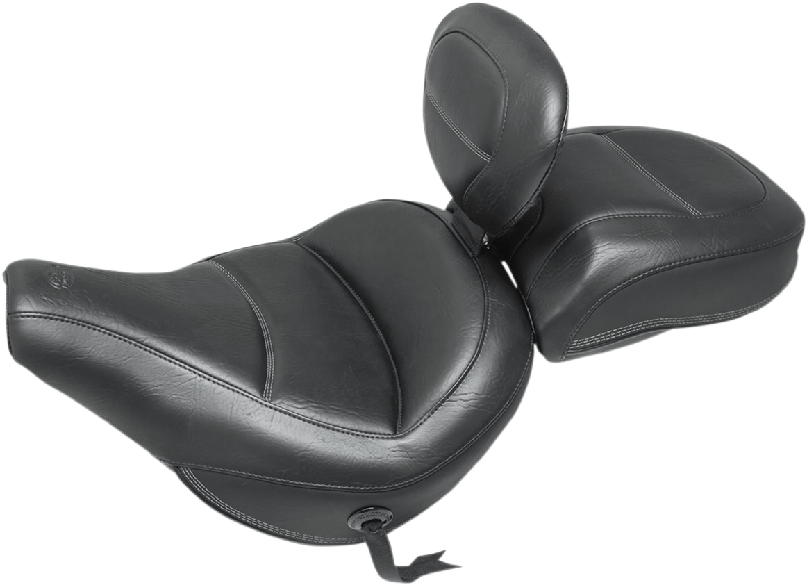 MUSTANG Max Profile Solo Touring Seat - with Driver Backrest - Black - Original - FLHC/FLDE 79330 — image 1